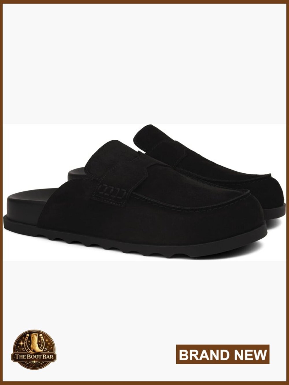 Suede Mule Loafers Backless Slip On Flats Round Toe Comfort Slides